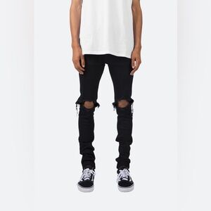 MNML X1 SKINNY DENIM Men's Jeans in black and distressed